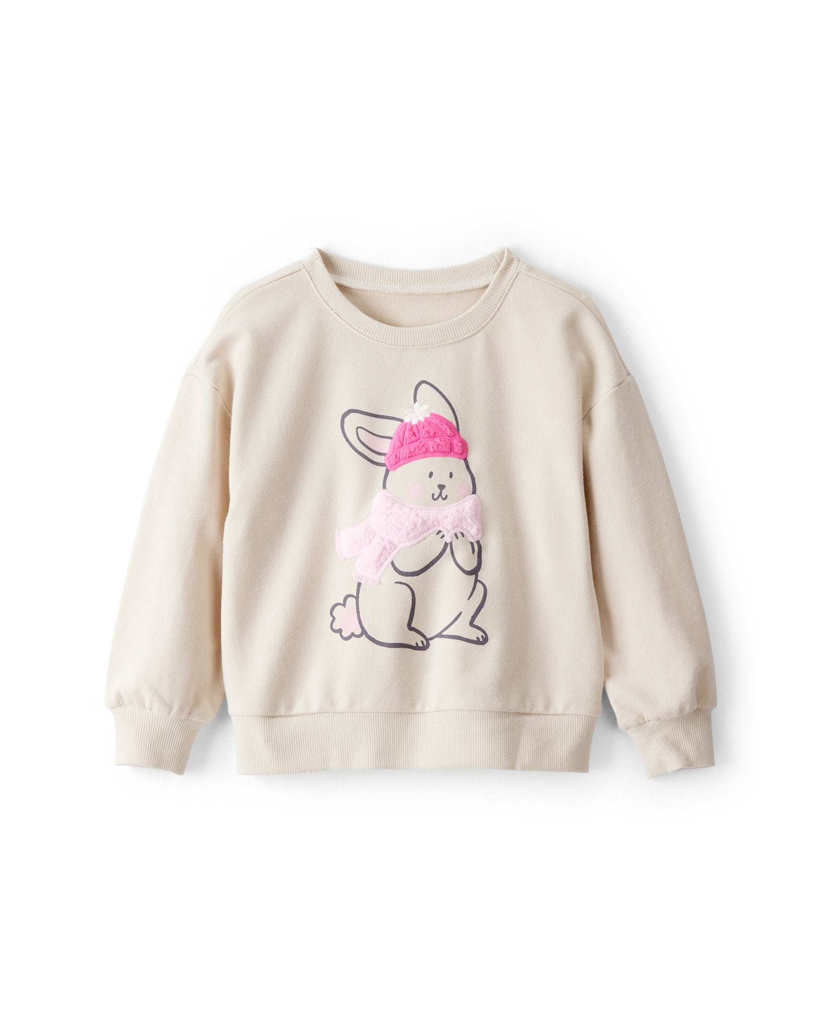 Blusa de moletom infantil coelho interativo - bege | Carter's