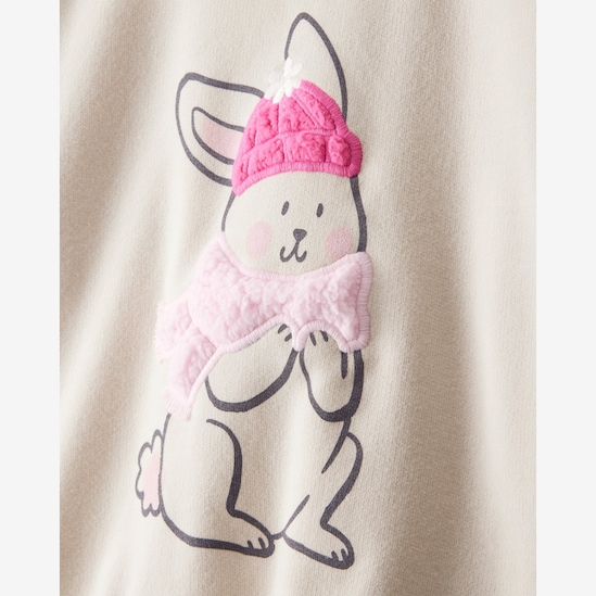 Blusa de moletom infantil coelho interativo - bege | Carter's
