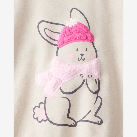 Blusa de moletom infantil coelho interativo - bege | Carter's