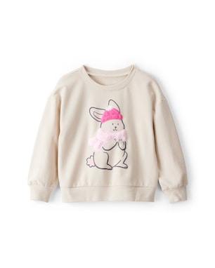 Blusa de moletom infantil coelho interativo - bege | Carter's