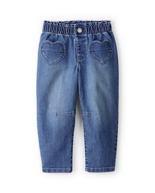 Calça jeans infantil baggy corações - denim escuro | Carter's