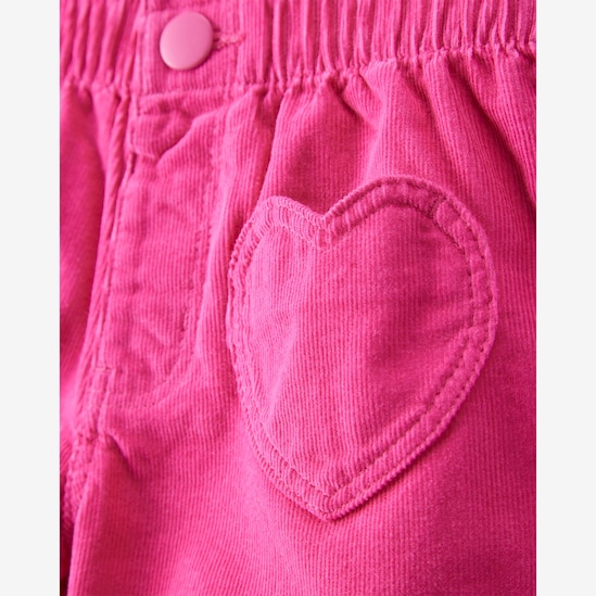 Calça sarja infantil baggy corações - rosa | Carter's