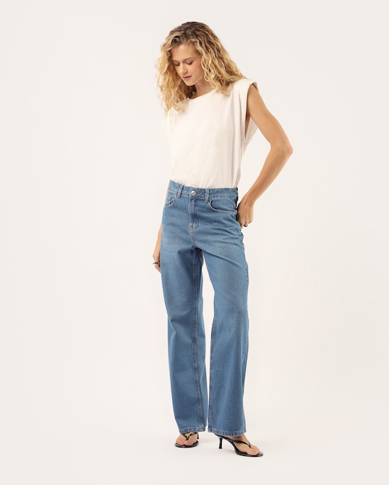 Calça Jeans Feminina Wide Leg | Riachuelo