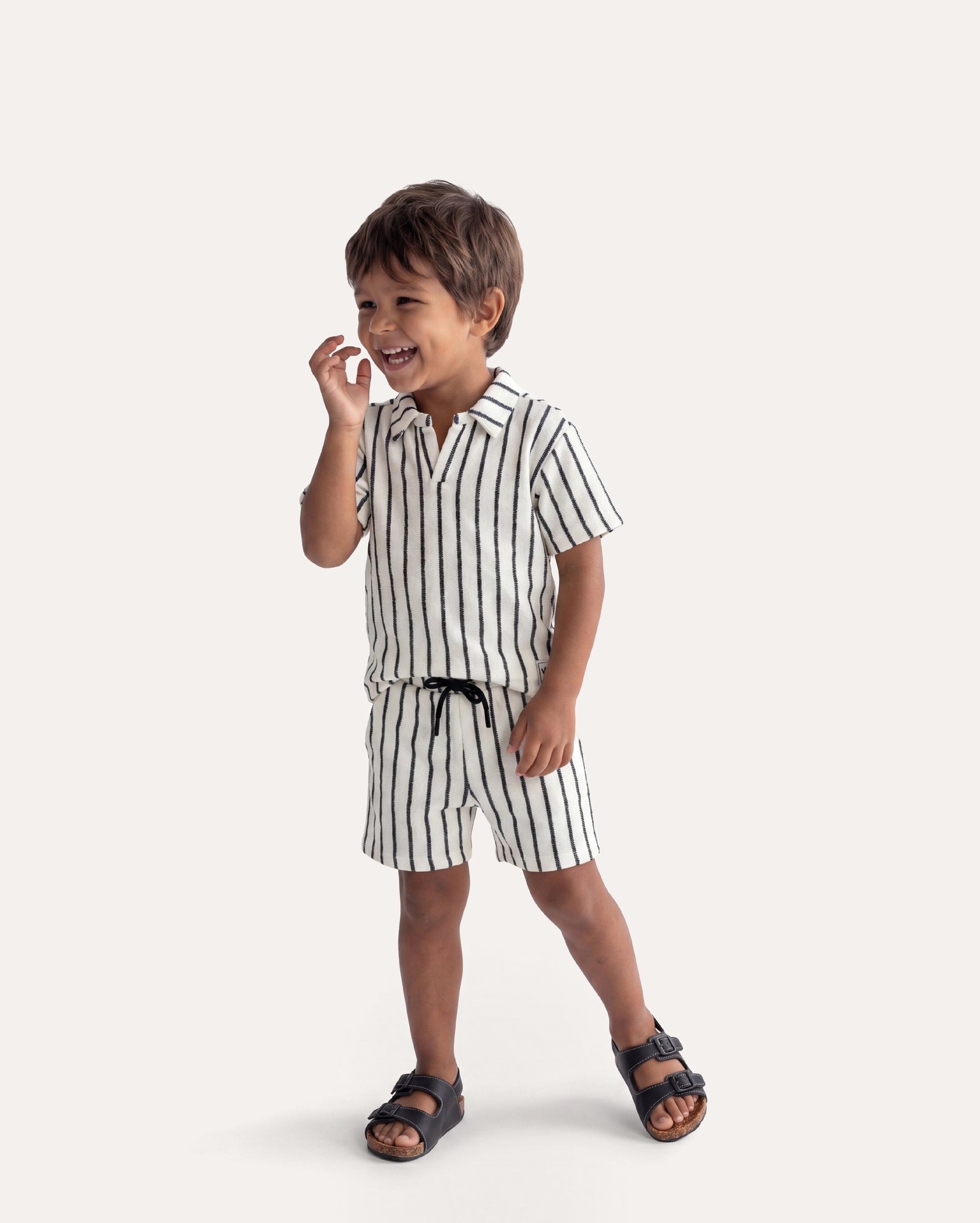 Conjunto curto infantil texturizado 1-6A - branco