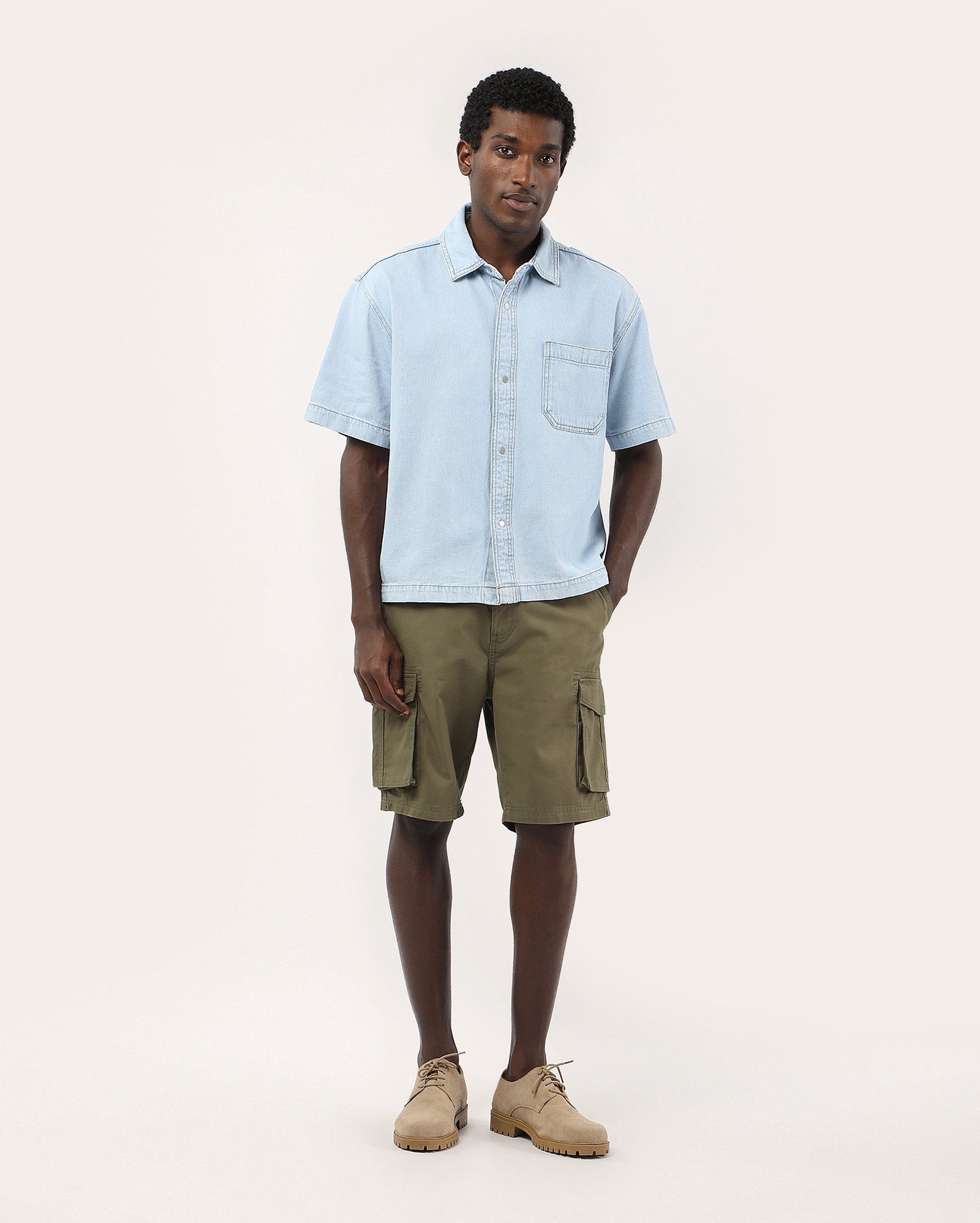 Bermuda sarja masculina bolso cargo - Verde | Pool Jeans