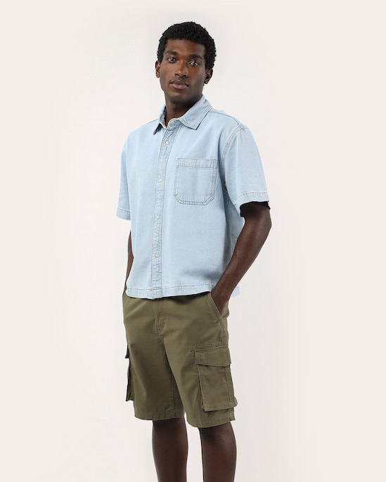Bermuda sarja masculina bolso cargo - Verde | Pool Jeans