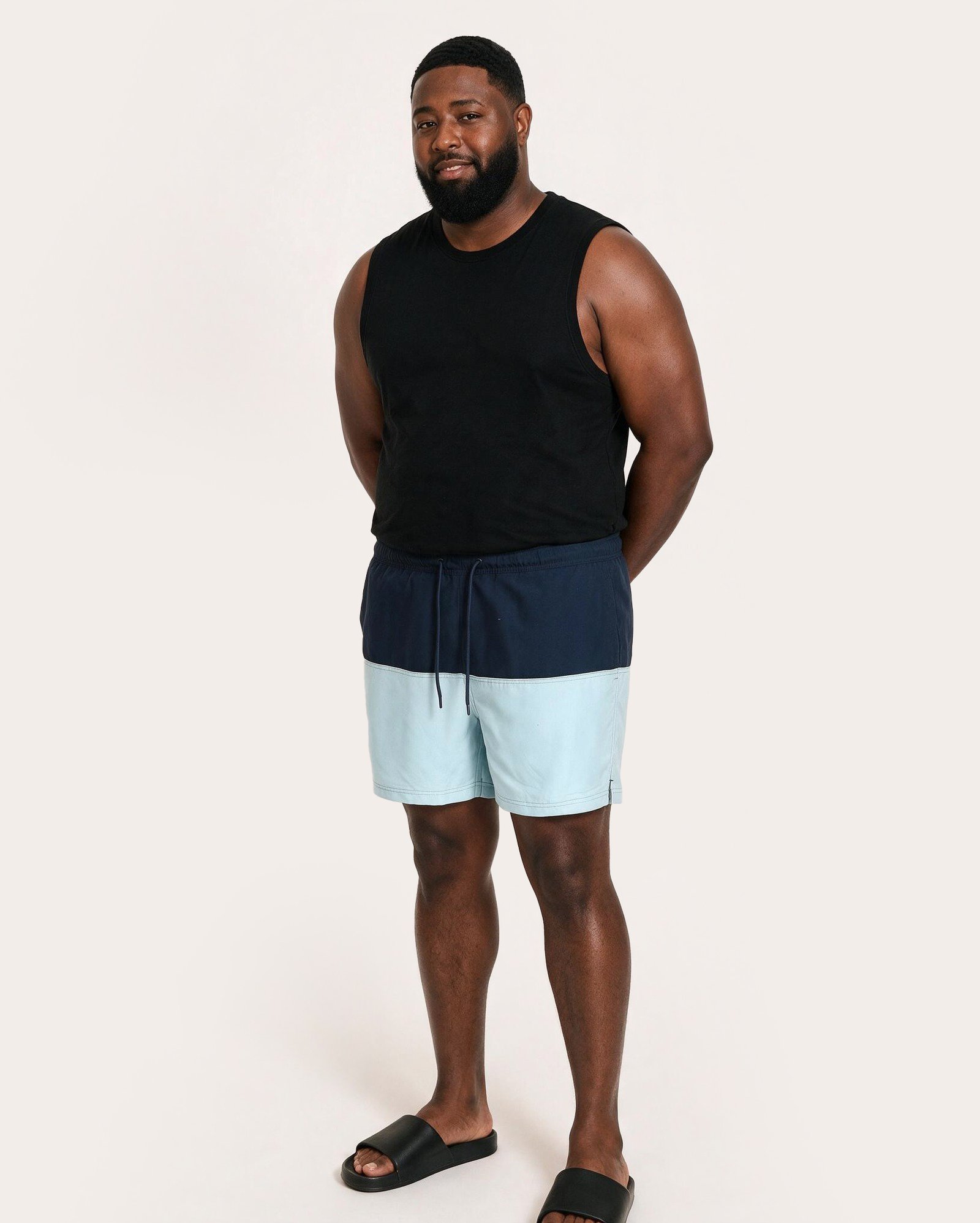 Short-água plus size masculino com recortes - Multicor