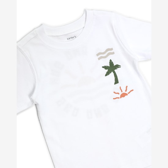 Camiseta infantil sea and sun - branca | Carter's