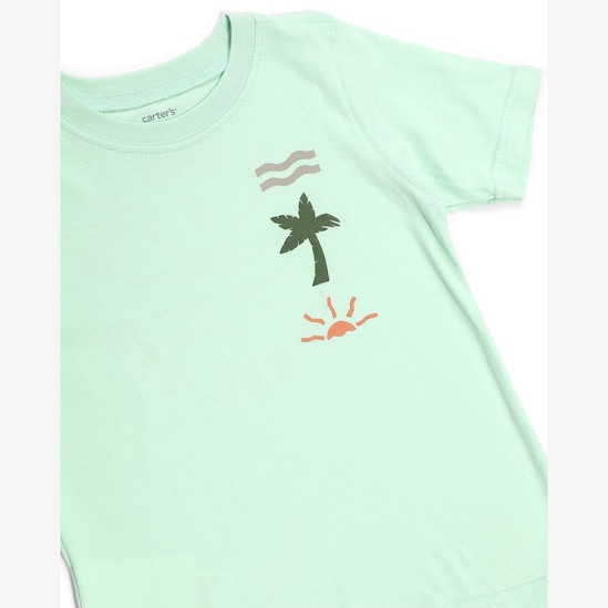Camiseta infantil sea and sun - verde | Carter's