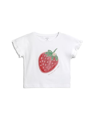 Camiseta infantil relaxed com babados - branca | Carter's