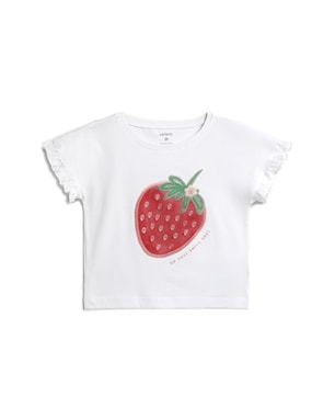 Camiseta infantil relaxed com babados - branca | Carter's