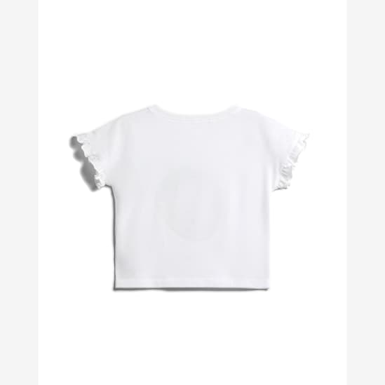 Camiseta infantil relaxed com babados - branca | Carter's