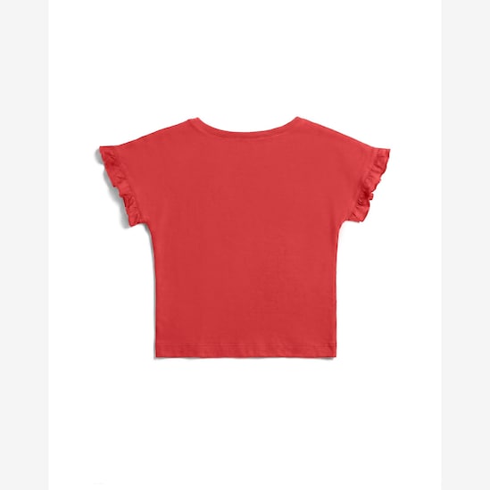 Camiseta infantil relaxed com babados - vermelha | Carter's