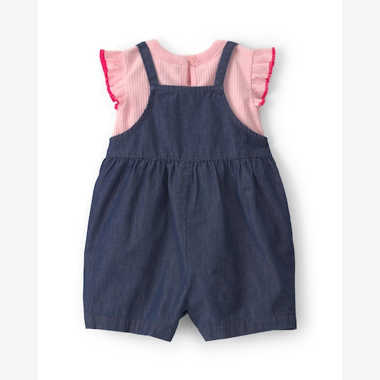 Jardineira jeans bebê com blusa - multicor | Carter's