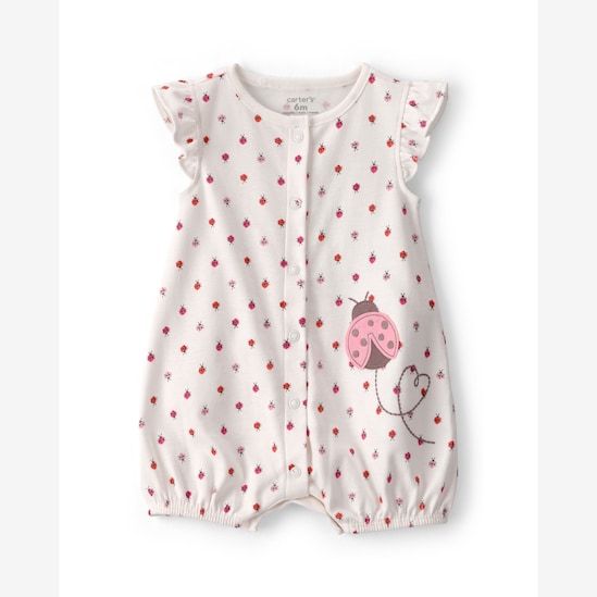 Macaquinho bebê joaninha - off-white | Carter's