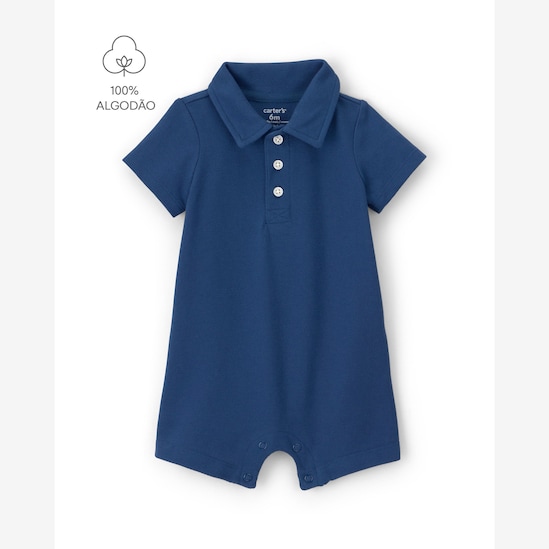 Macaquinho Carter's bebê menino em algodão - Azul Escuro