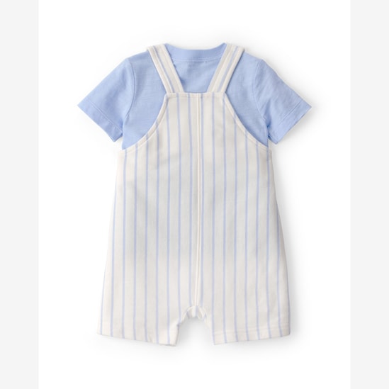 Jardineira bebê listrada com camiseta - multicor | Carter's