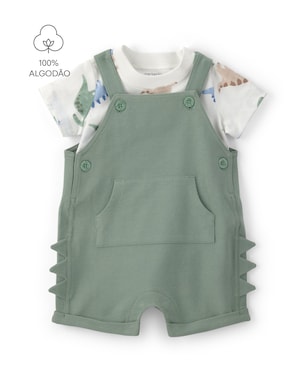 Jardineira bebê com camiseta dino interativa - multicor | Carter's
