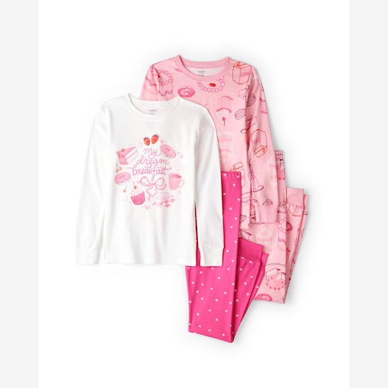 Pijama longo infantil 4 peças breakfast - multicor | Carter's