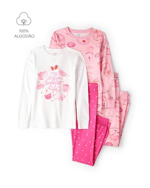 Pijama longo infantil 4 peças breakfast - multicor | Carter's