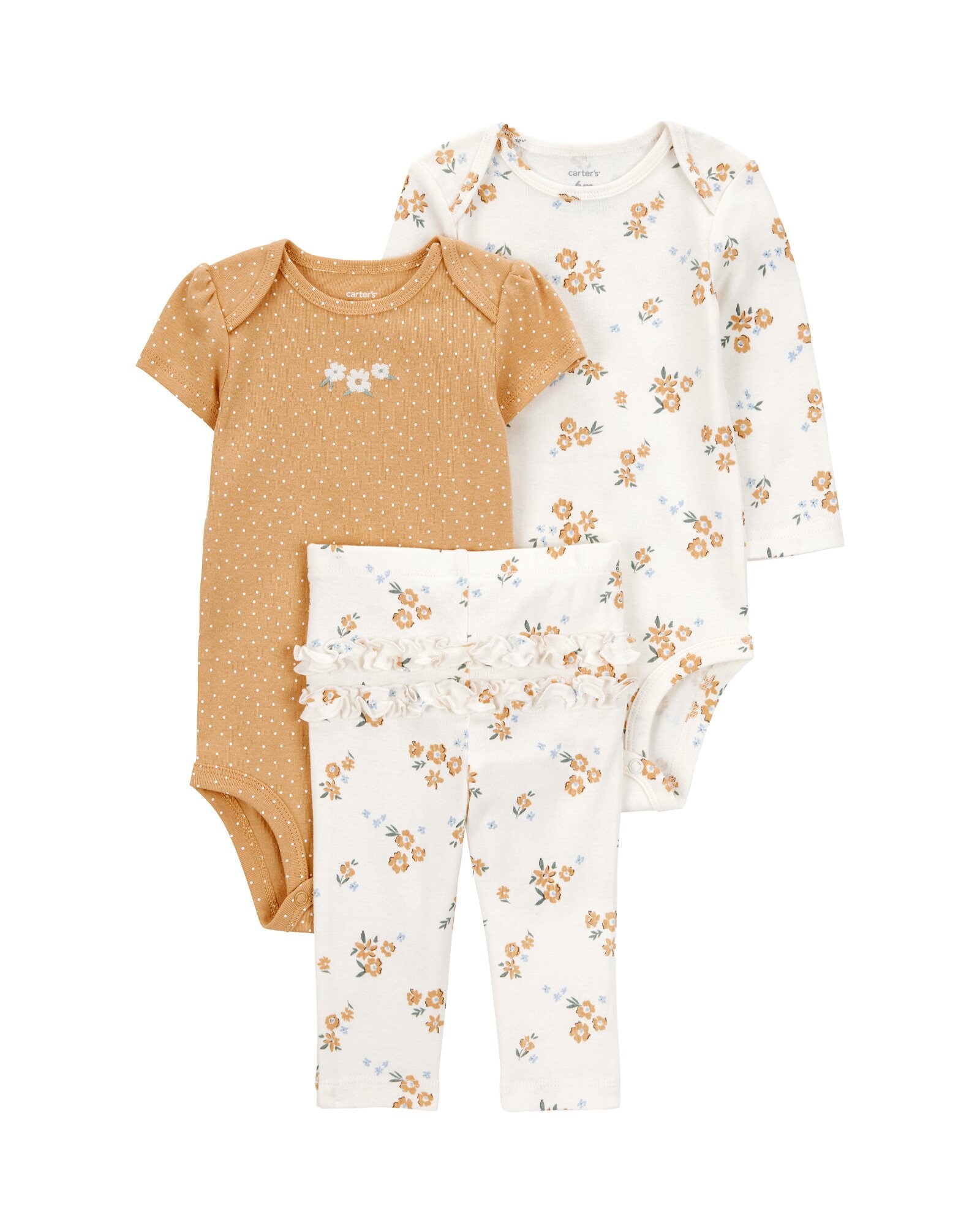 Conjunto longo bebê 3 peças floral - multicor | Carter's