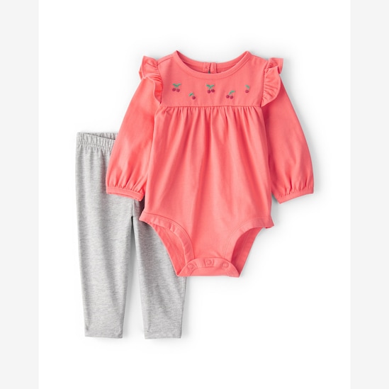 Conjunto longo bebê 2 peças cerejinhas - multicor | Carter's