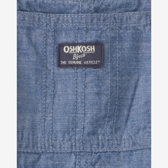 Jardineira jeans infantil com bolsos - denim médio | OshKosh