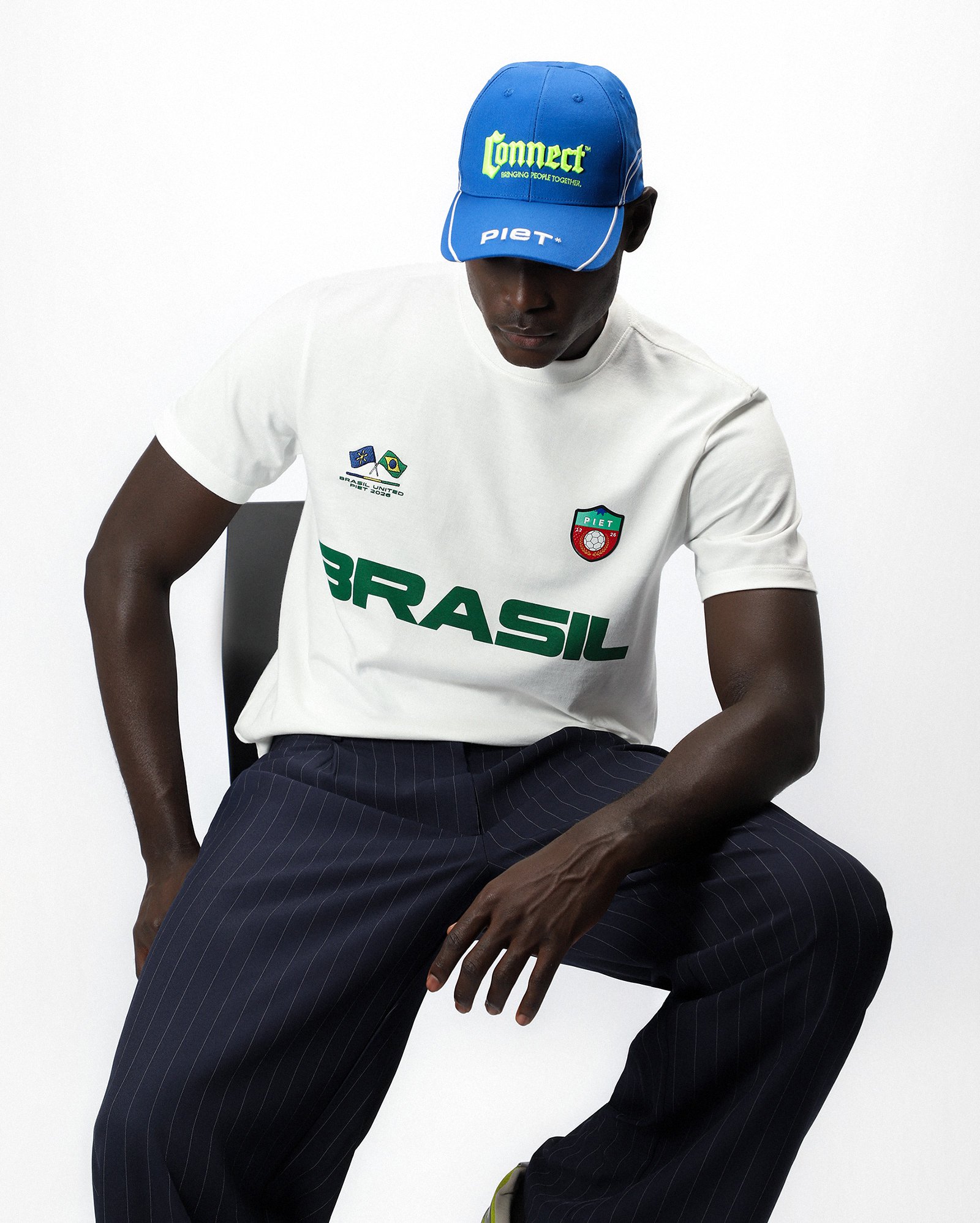 Camiseta regular Brasil Piet + Pool - branca