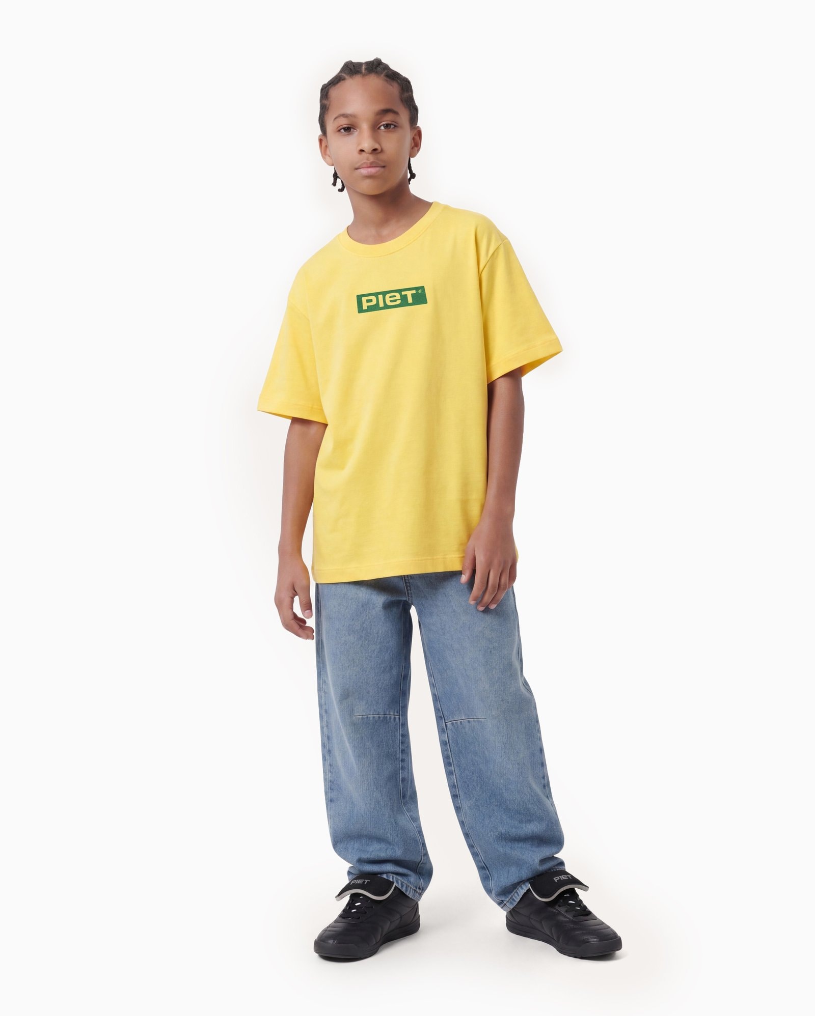 Camiseta infantil regular Brasil Piet + Pool 4-14A - amarela