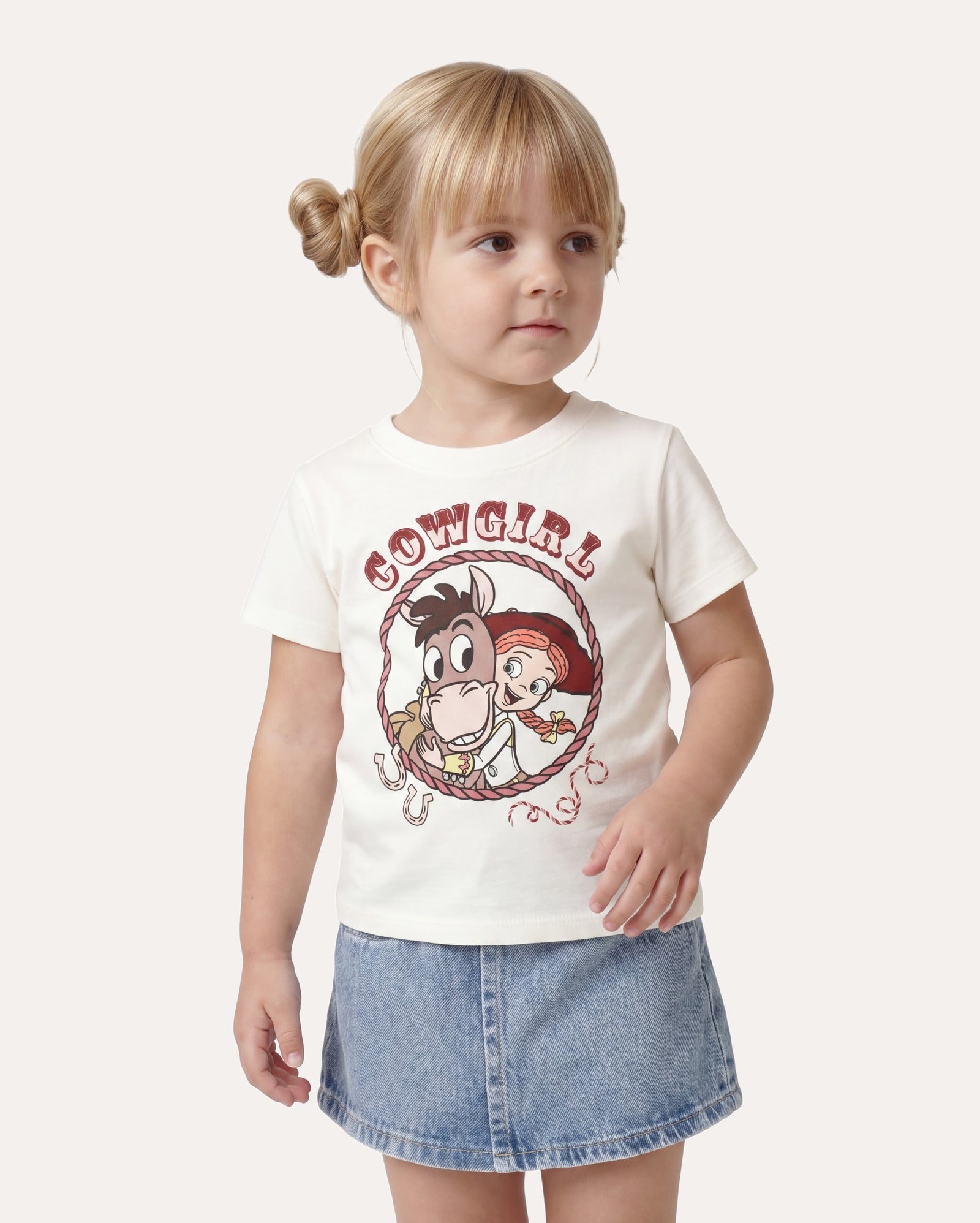 Camiseta infantil Cowgirl 1-6A - branca | Disney