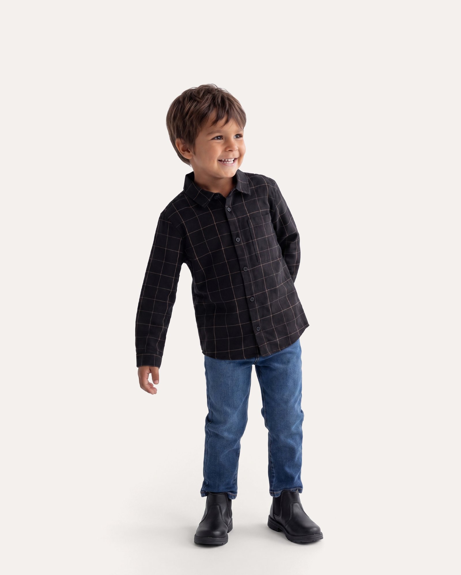 Calça jeans infantil skinny customizável 1-6A - jeans médio