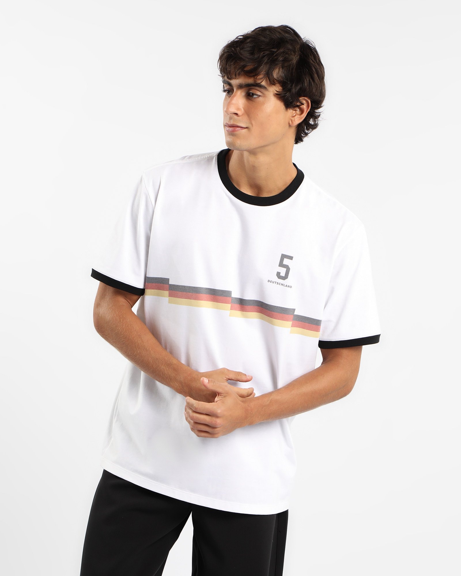 Camiseta masculina regular Alemanha - branca