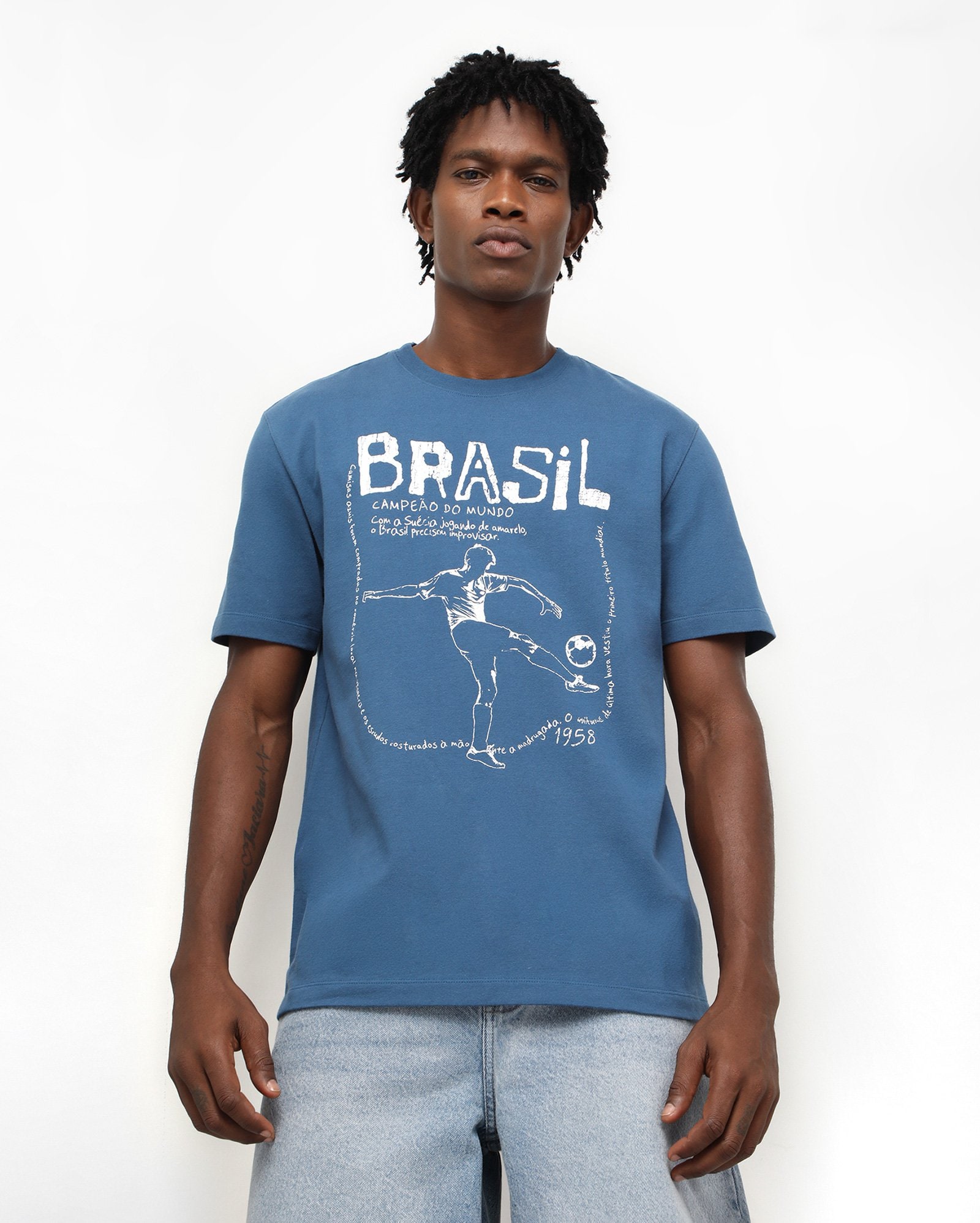 Riachuelo | Camiseta masculina regular campeão 1958 - azul