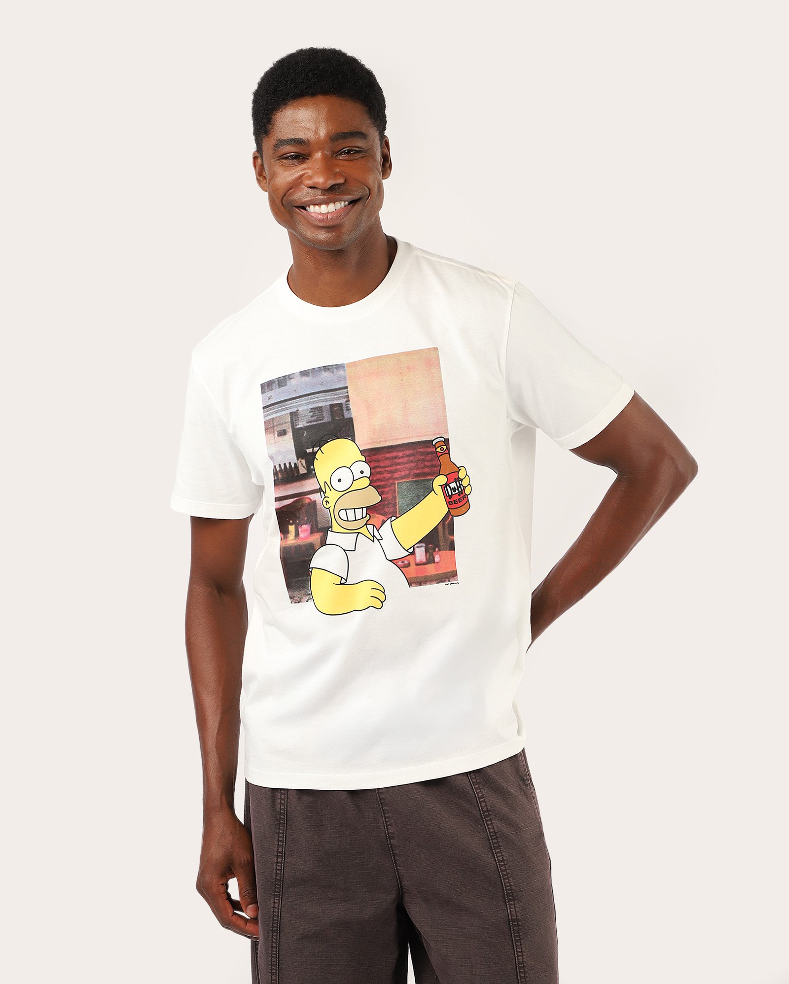 Camiseta masculina regular Homer - branca | FOX