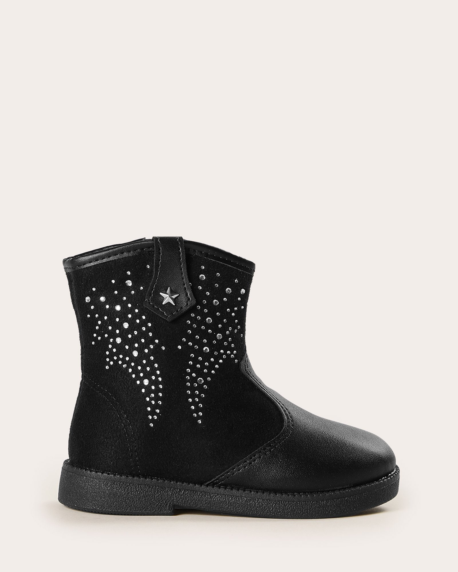 Bota infantil western com strass - preta | Beira Rio