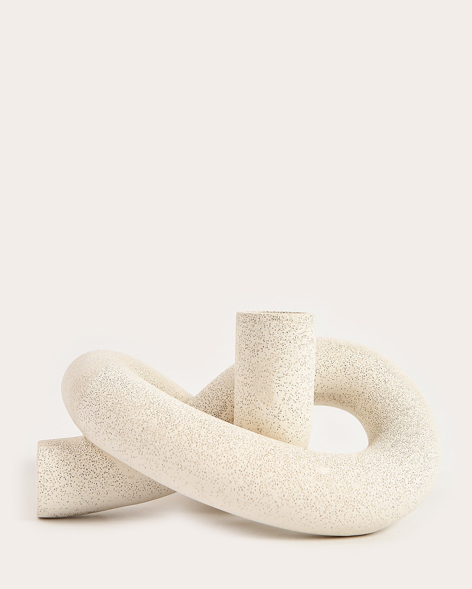 Porta-vela castiçal entrelaçado 16,3cm - Bege Claro | Casa Riachuelo