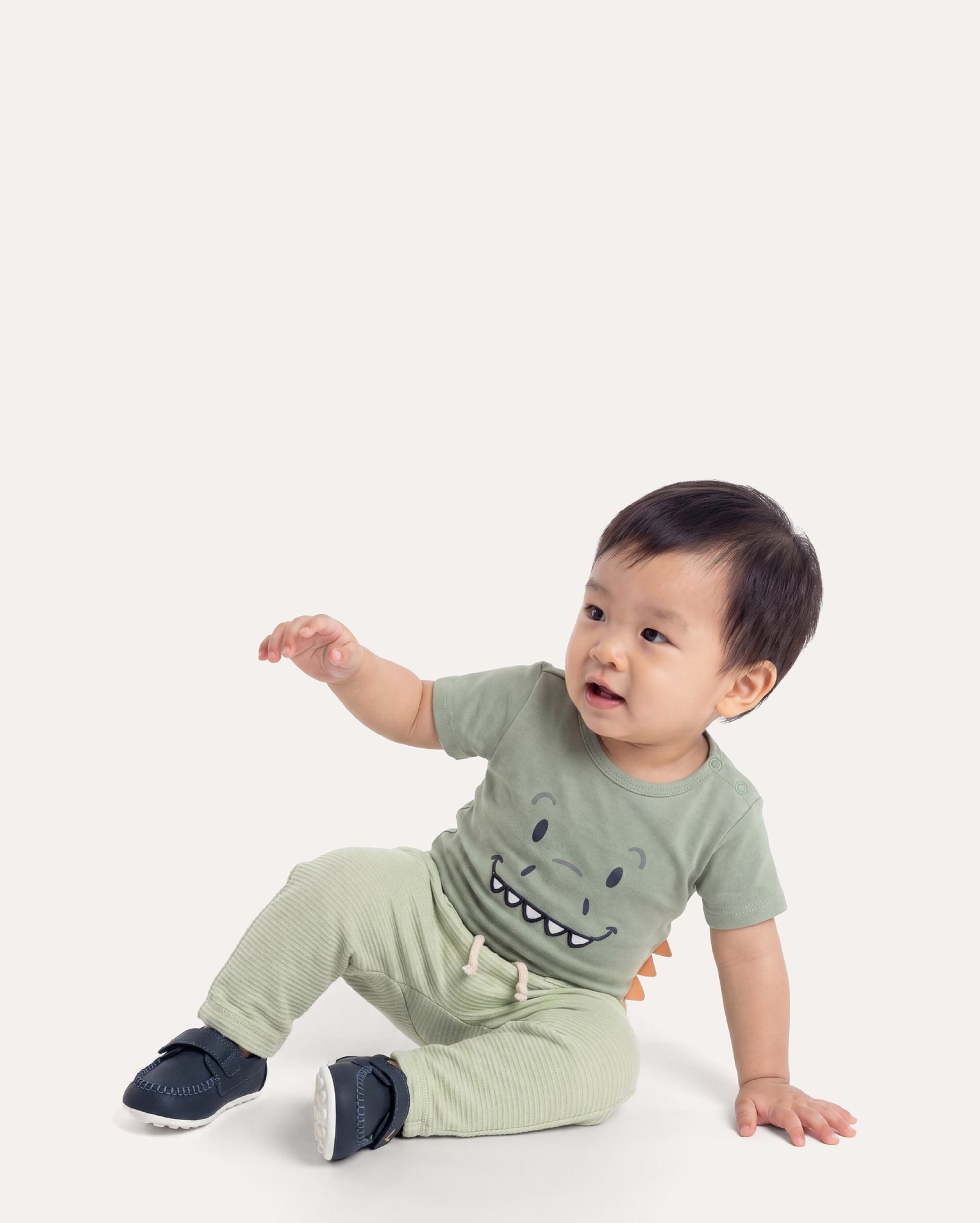 Calça bebê texturizada com bolso - verde