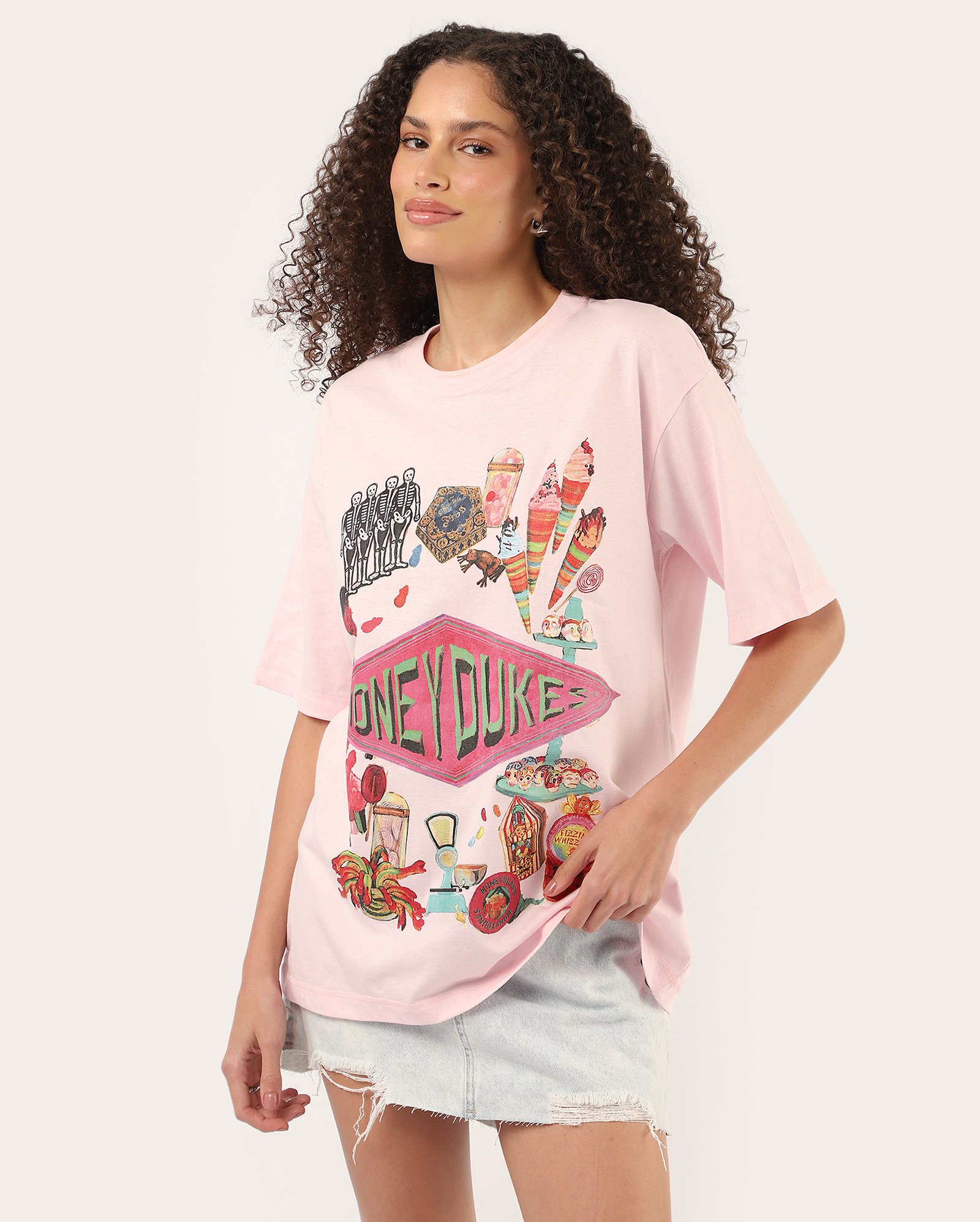 Camiseta feminina oversized Honey Dukes - rosa | Warner Bros