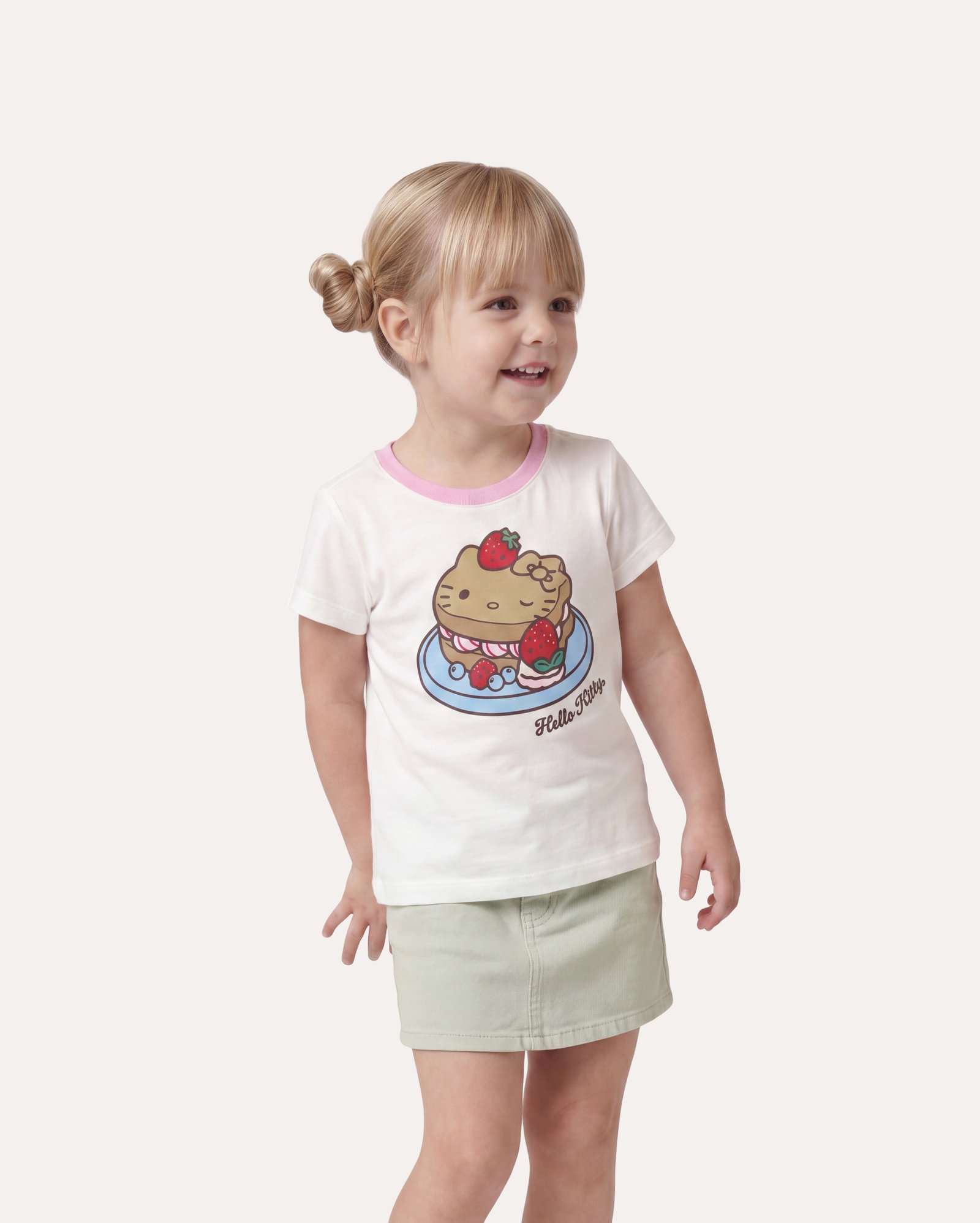 Camiseta infantil regular Hello Kitty 1-6A - branca | Sanrio