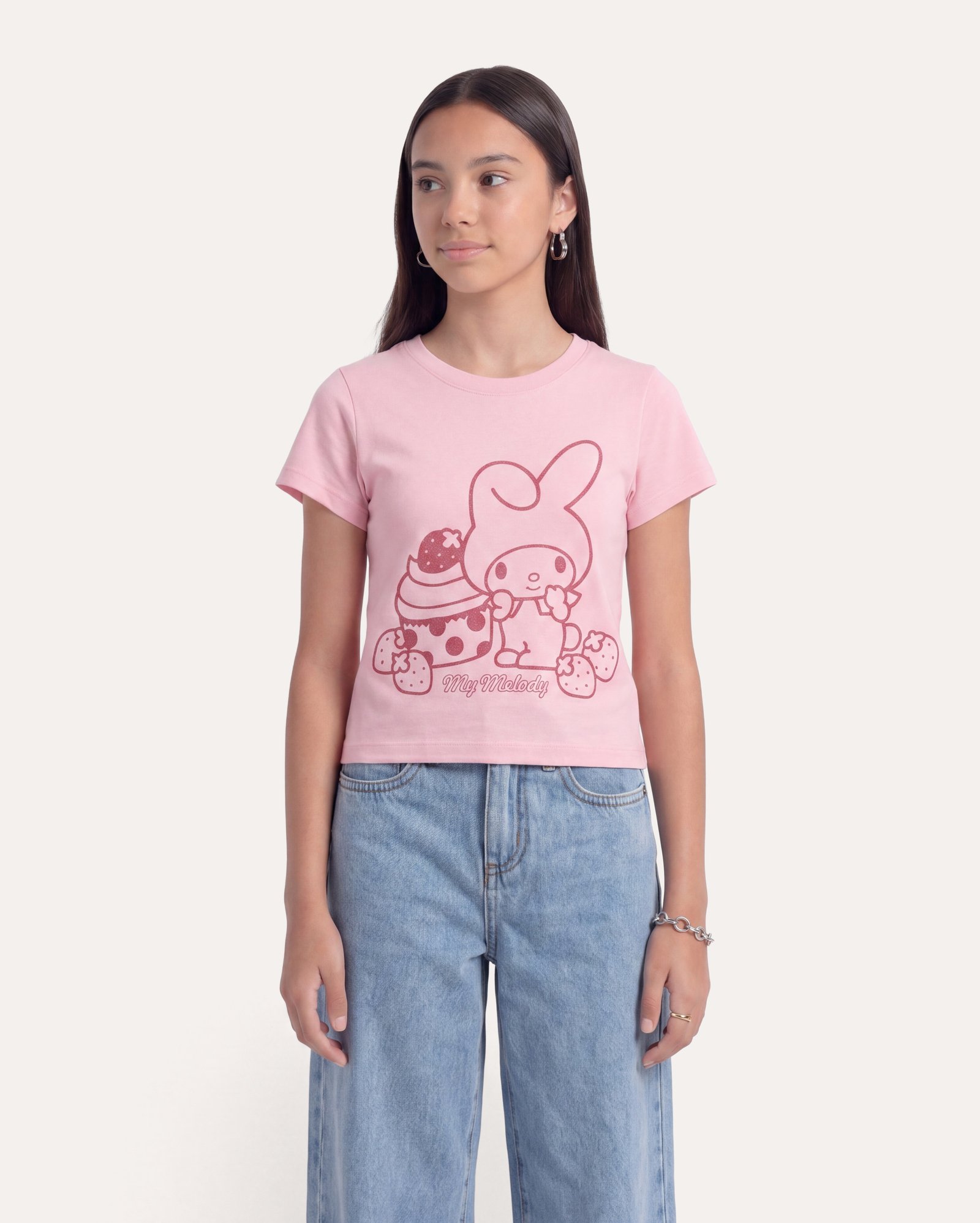 Riachuelo | Camiseta infantil regular My Melody 6-14A rosa | Sanrio