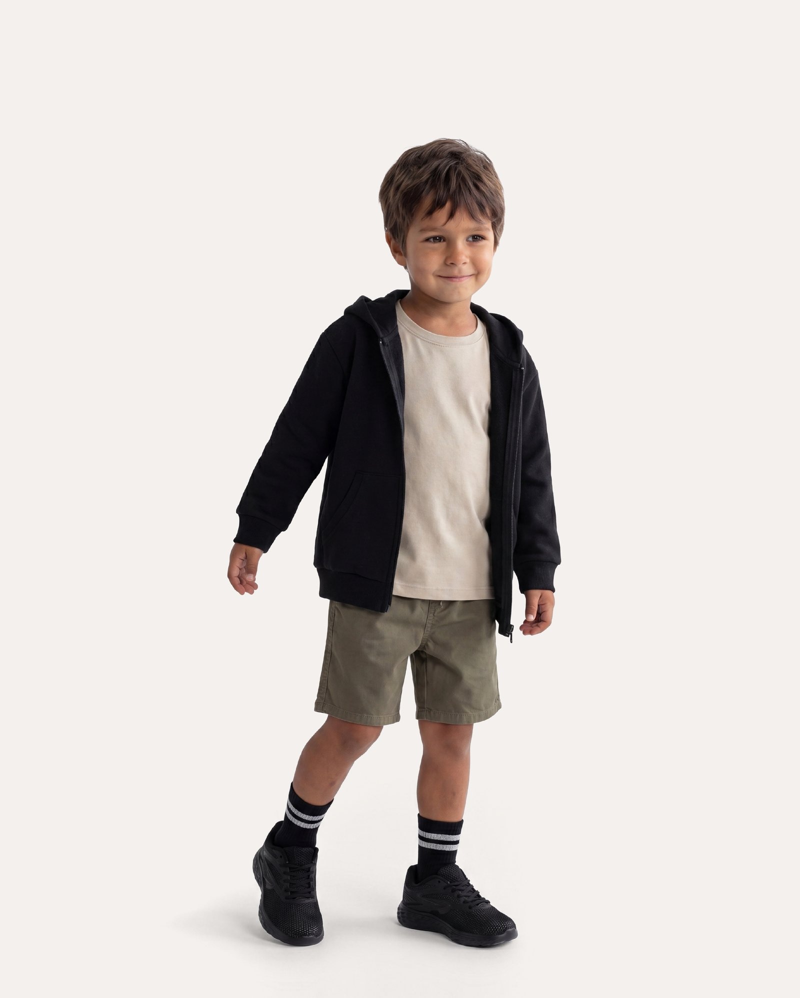 Bermuda sarja infantil reta 1-6A - verde