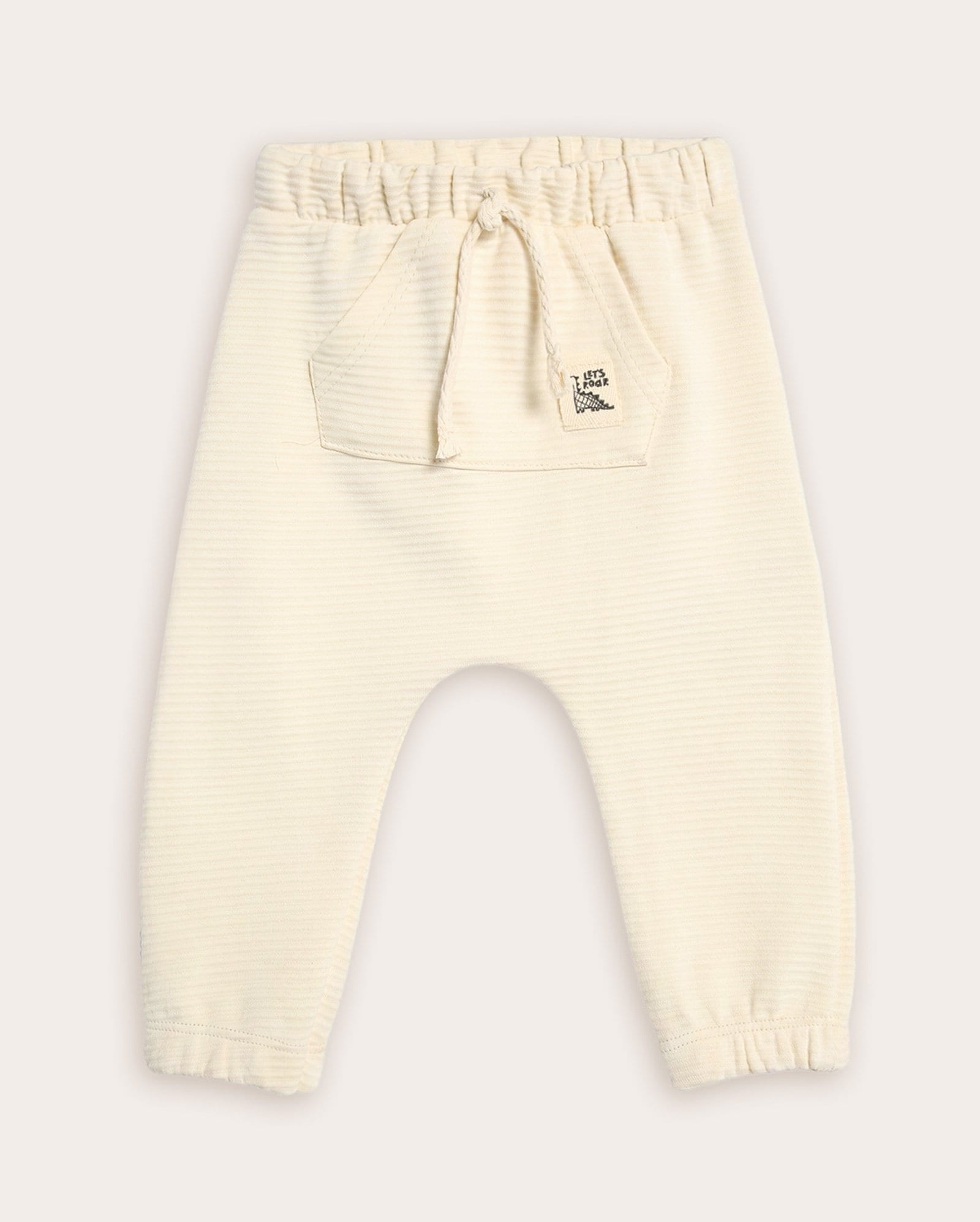 Calça bebê saruel com bolso canguru - bege
