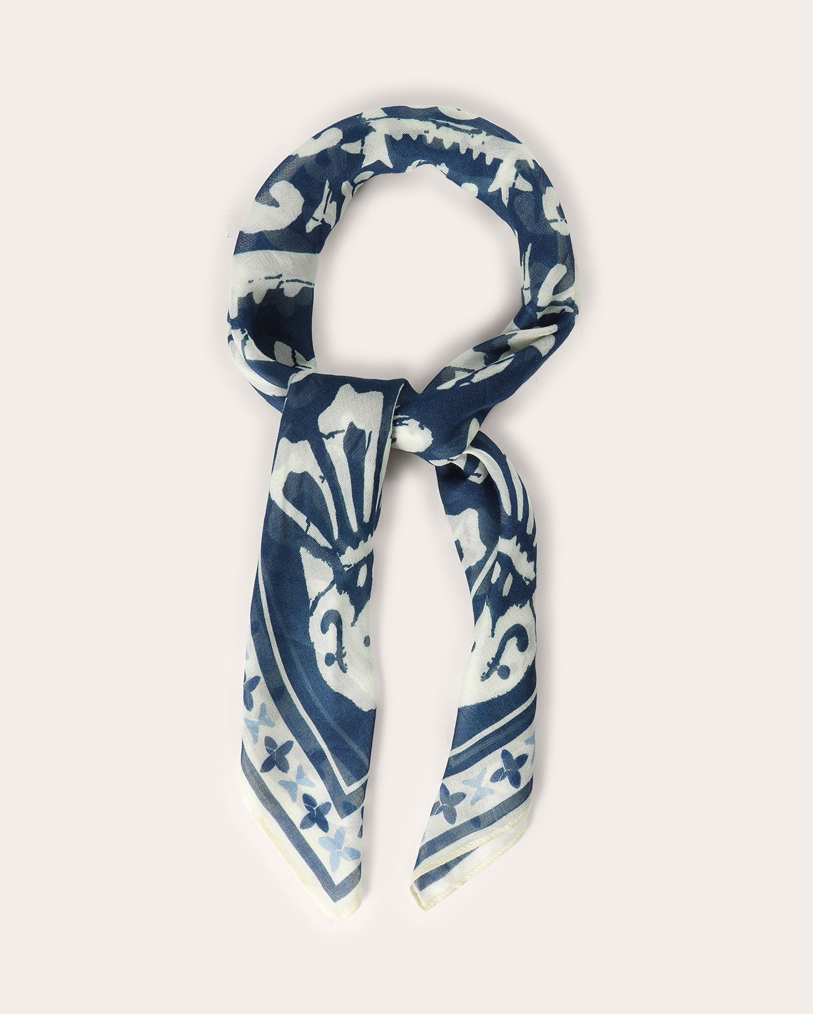 Lenço feminino bandana tropical - azul