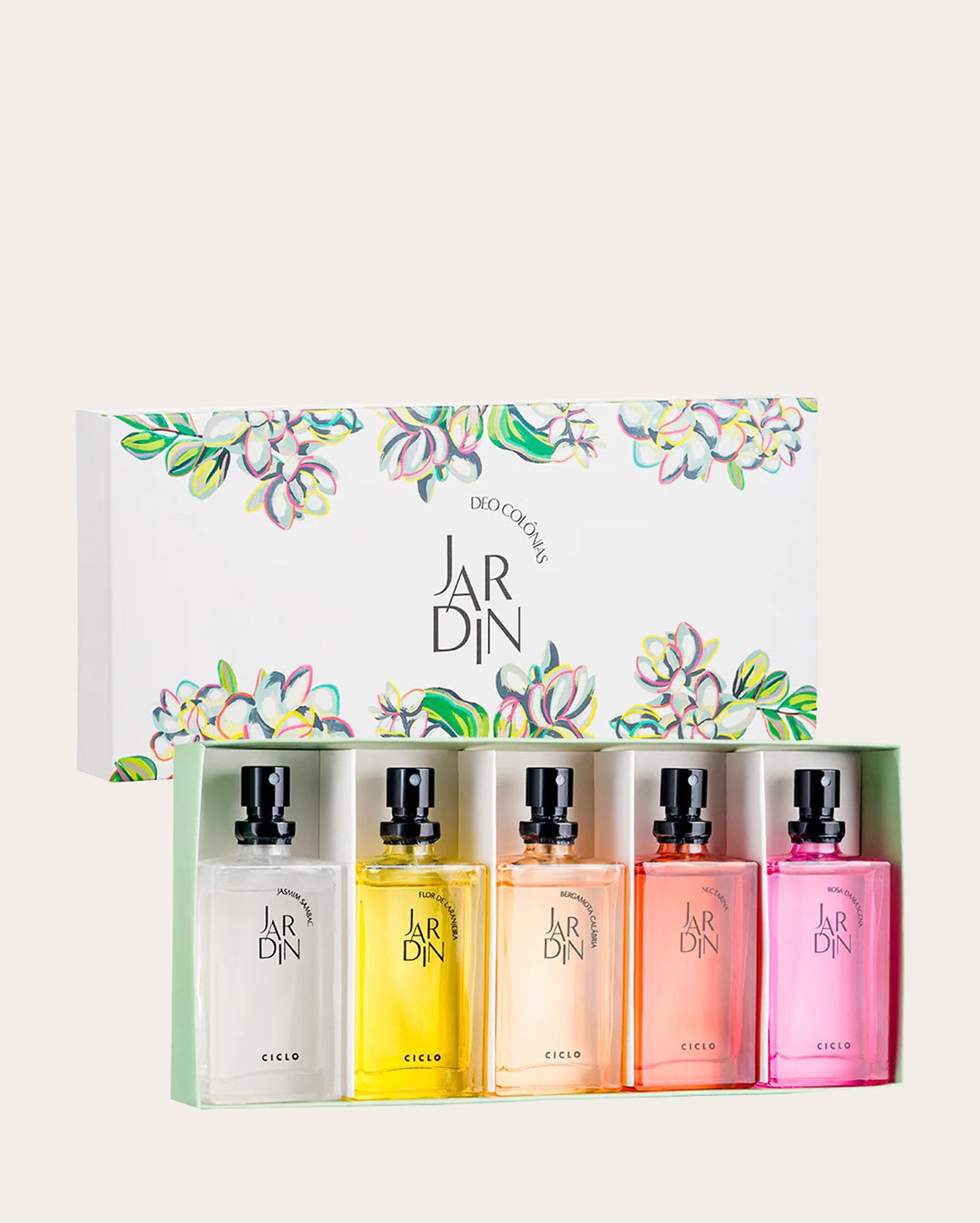 Kit deo colônia 5 miniaturas Jardin 25ml cada | Ciclo