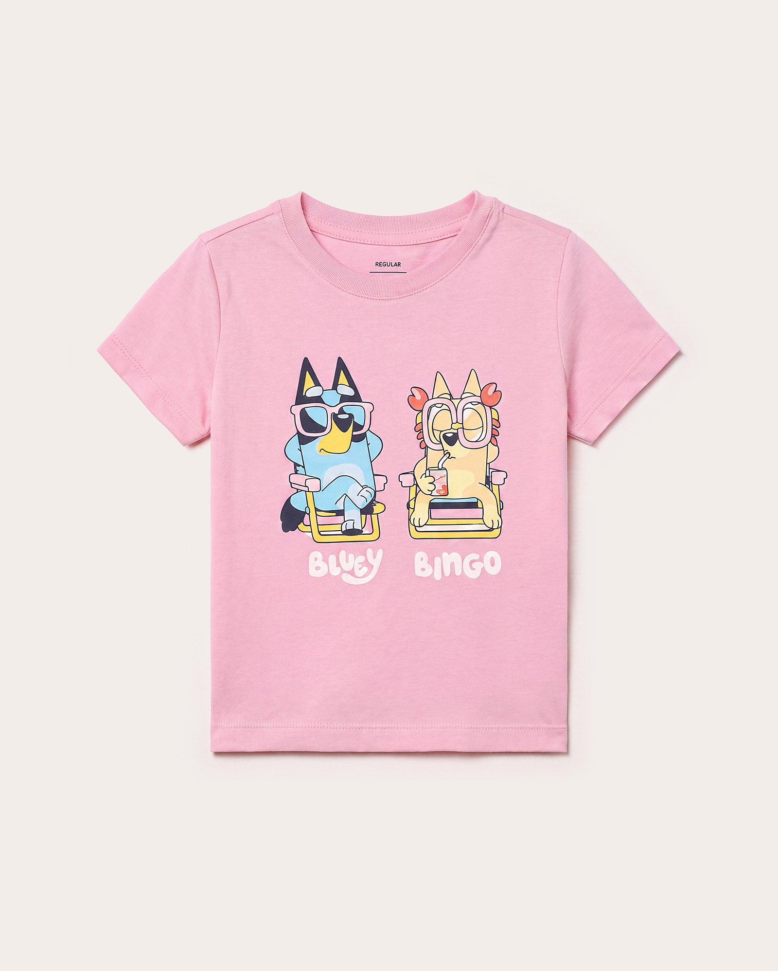 Camiseta infantil Bluey e Bingo 1-6A - Rosa
