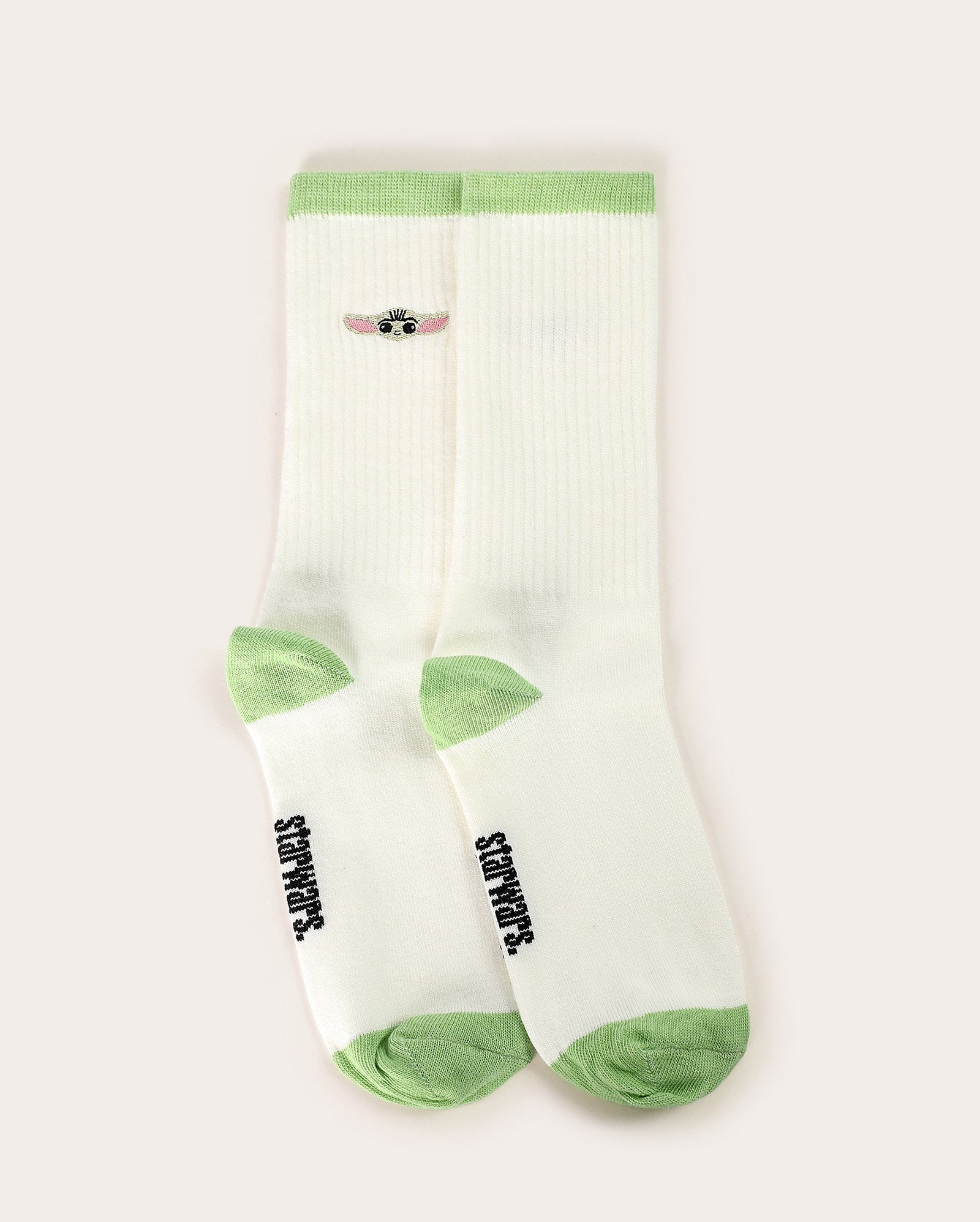 Meia feminina cano longo Grogu - Off-white | FANLAB