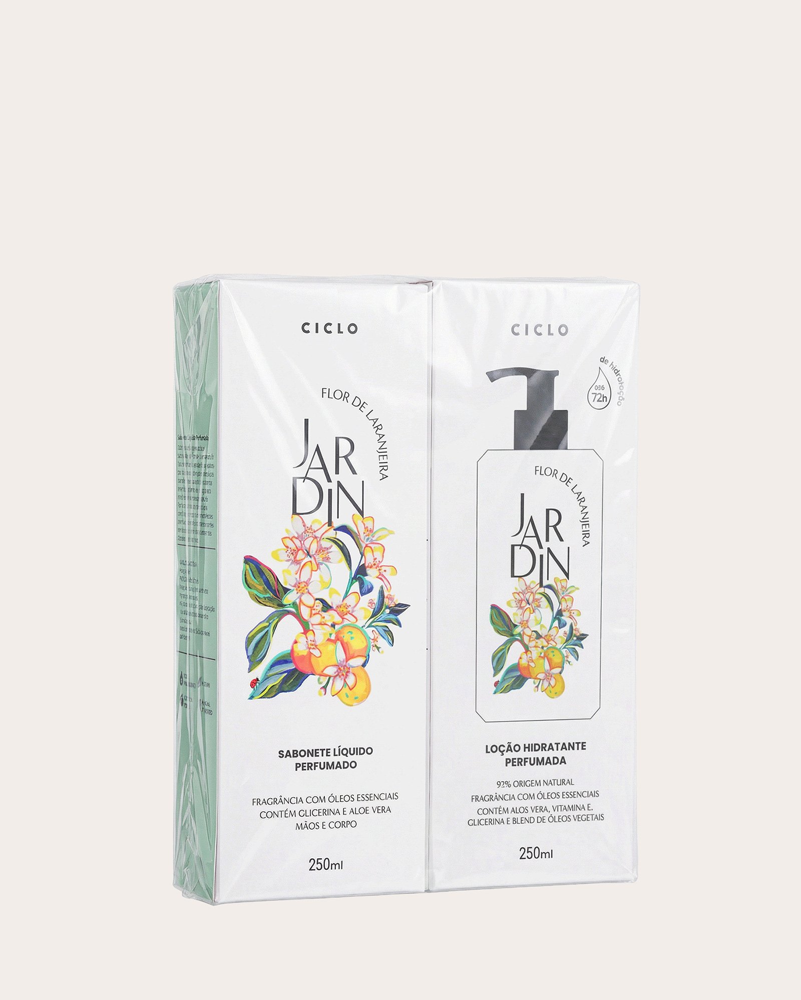 Kit sabonete líquido 250ml + hidratante Jardin flor de laranjeira 250ml | Ciclo