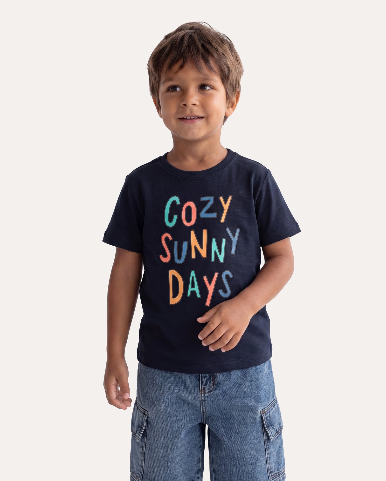 Camiseta infantil Cozy Sunny Days 1-6A - azul
