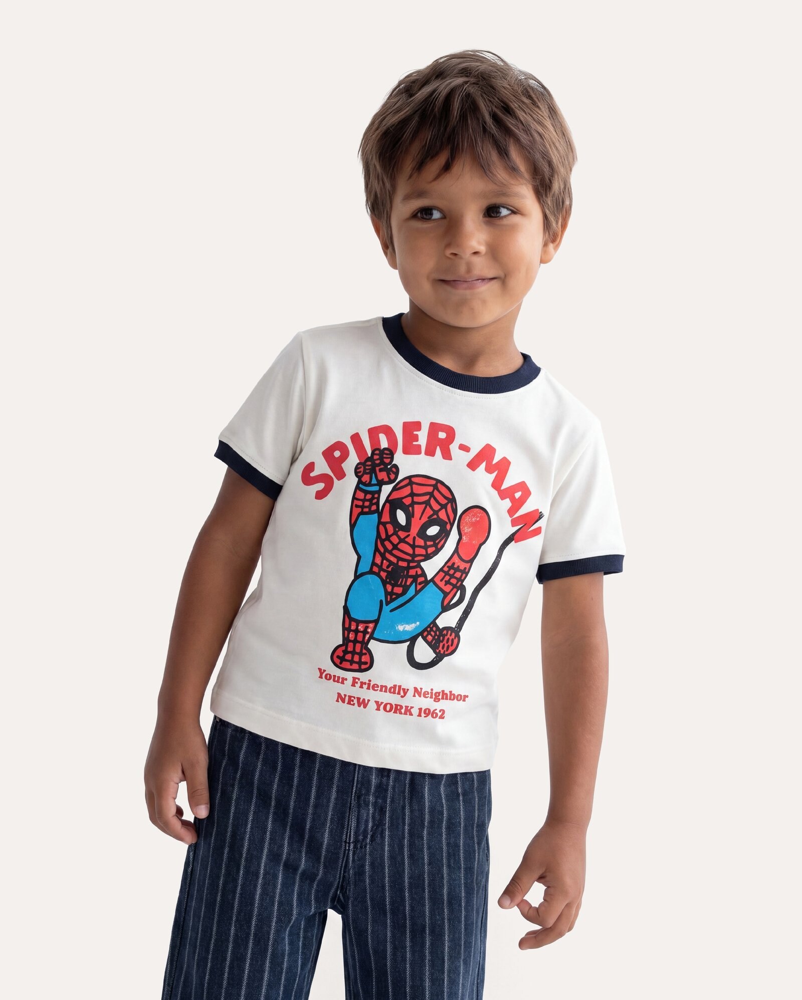Camiseta infantil regular Homem-Aranha 1-6A - branca | Marvel