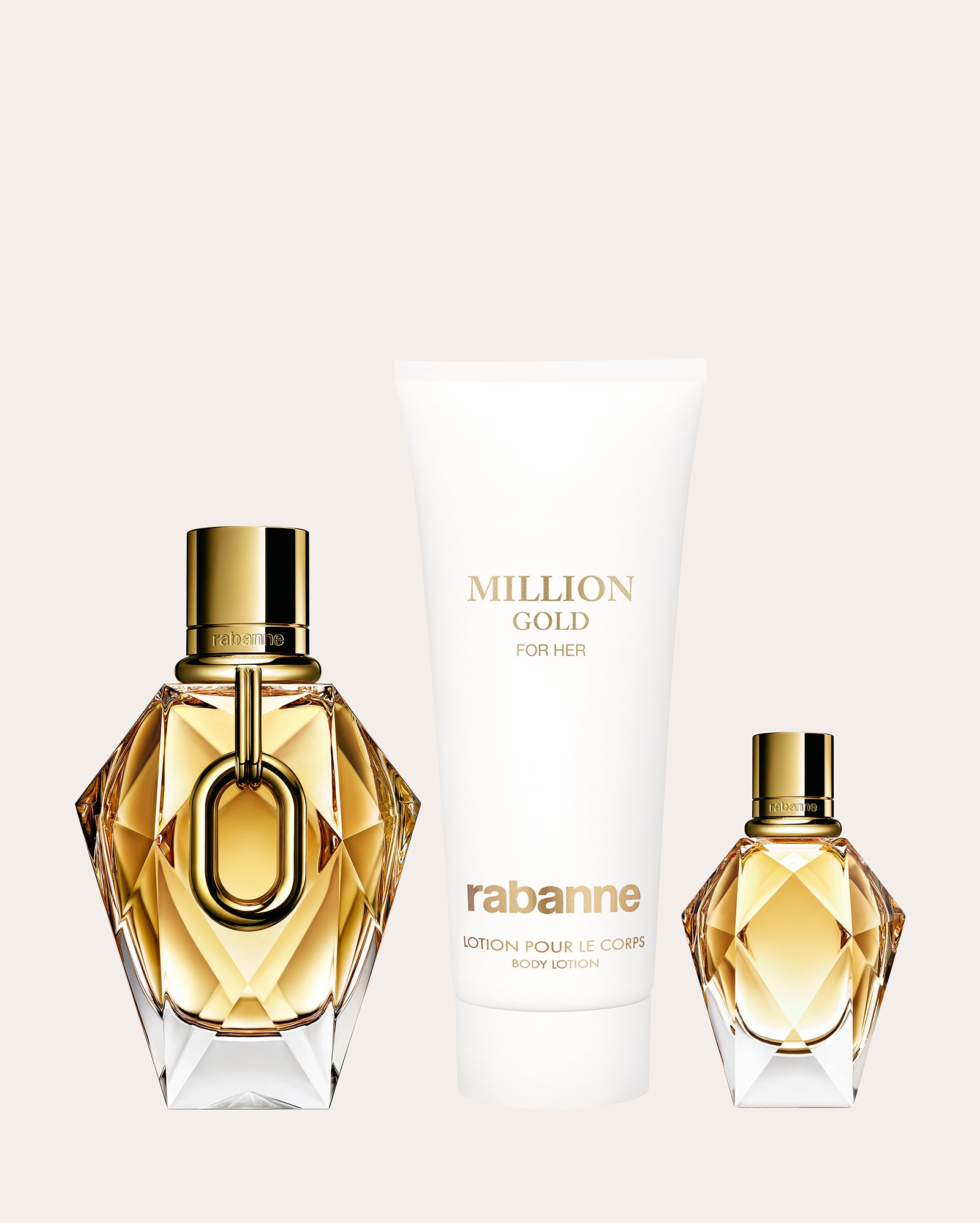 Kit perfume feminino Million Gold EDP 90ml + creme corporal 100 ml + EDP 5ml | Rabanne